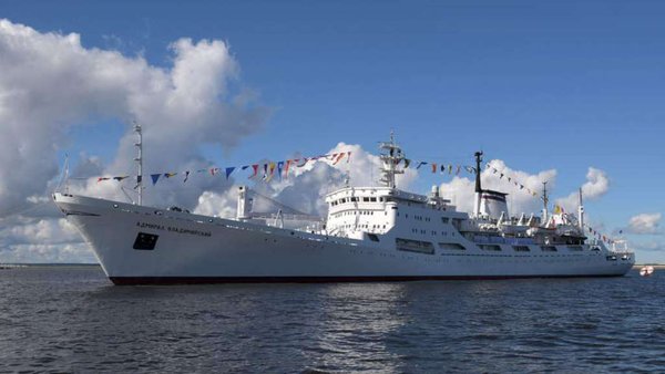 Russian Research Ship Surveying the Caribbean Sea