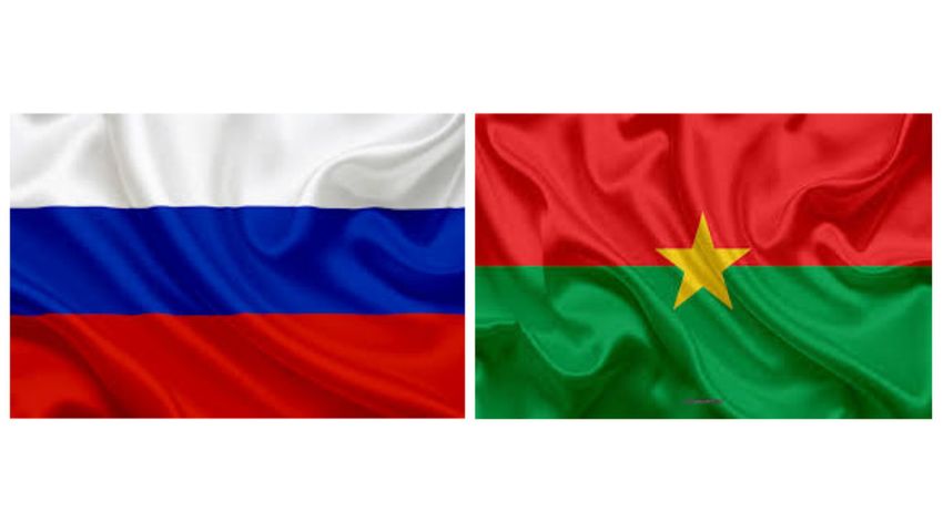 Russia and Burkina Faso Flag