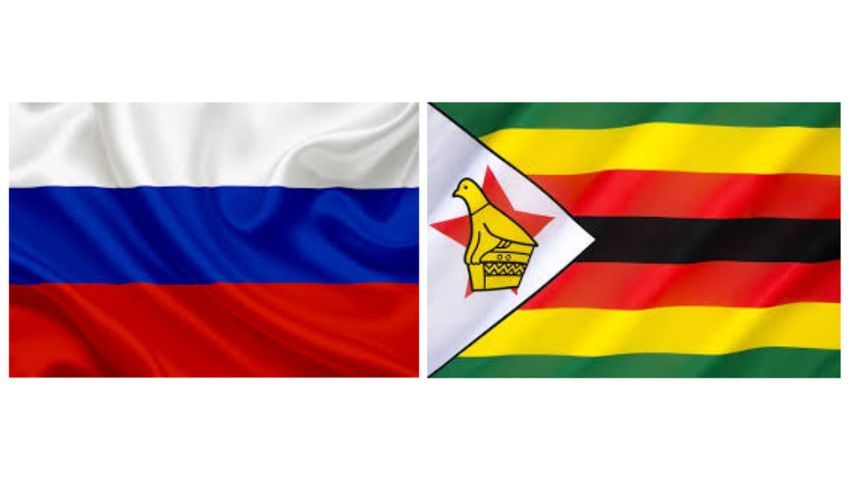 Russia and Zimbabwe Flag