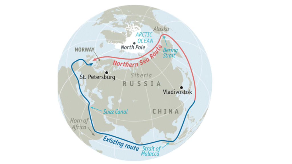 Northen sea route map