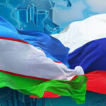 Uzbekistan and Russia Flag