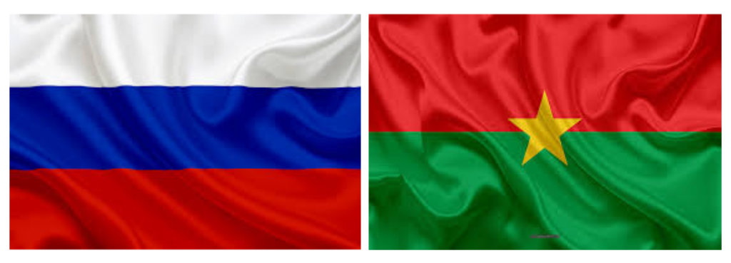 Russia and Burkina Faso Flag