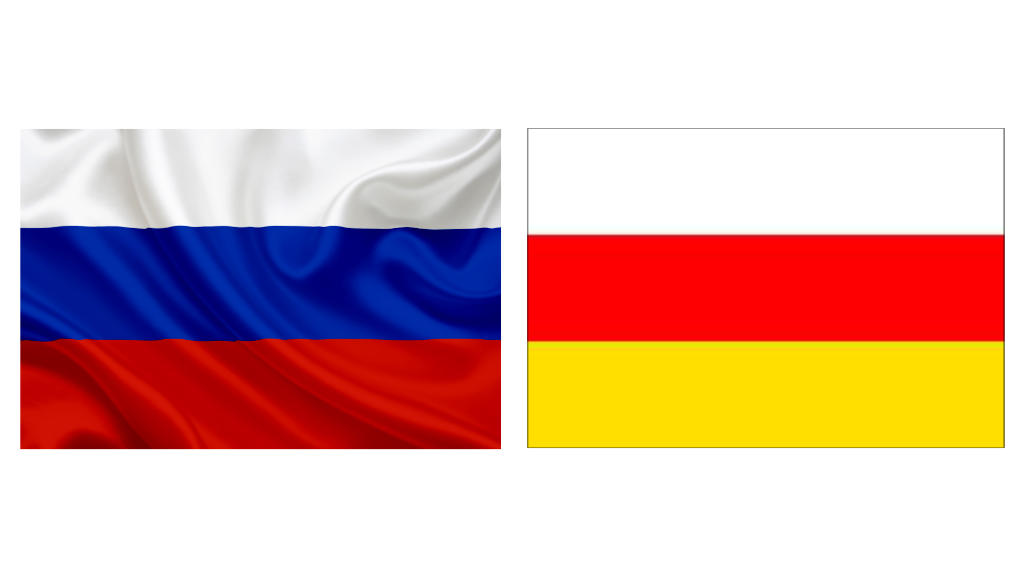 Ossetia and Russia Flag