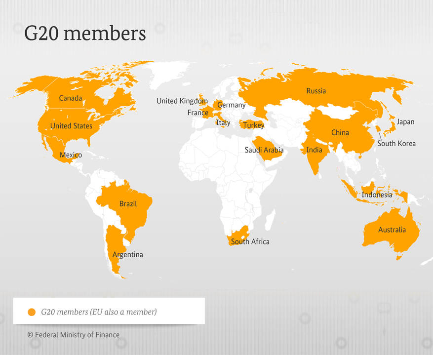 G20 member Map