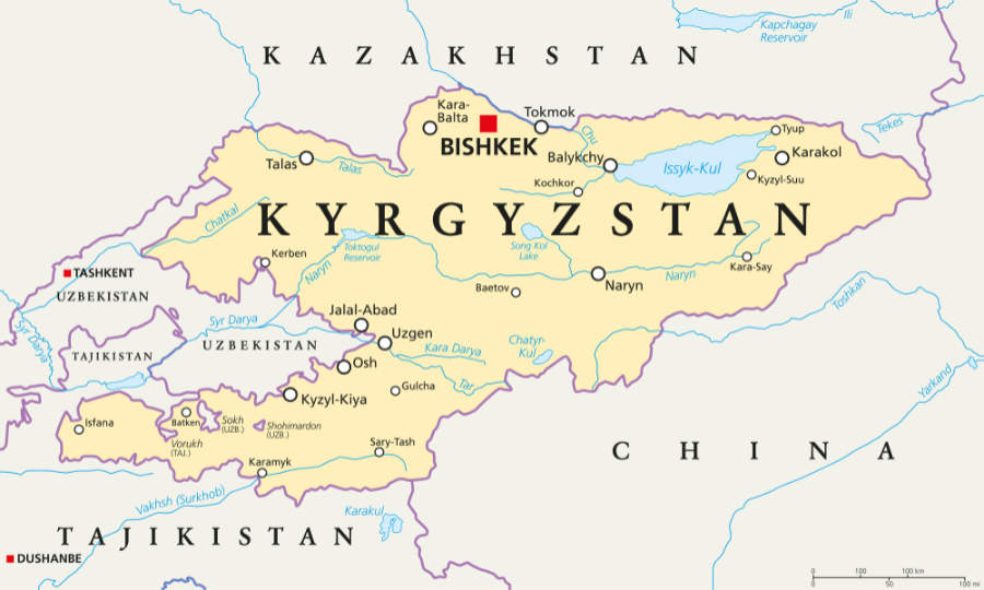 Kyrgyzstan map