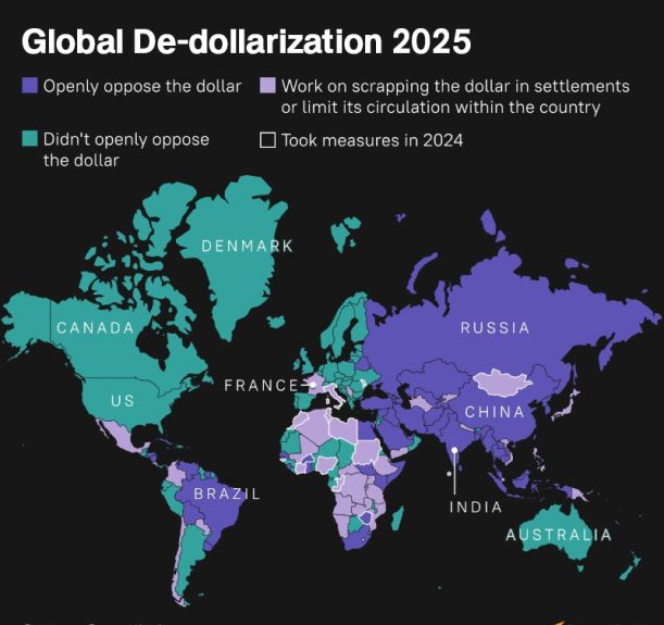 Gobal De dollarization map