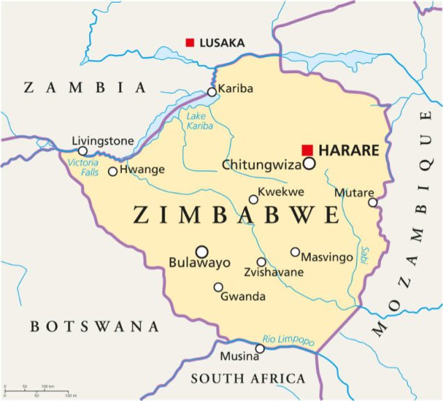Ziimbawe Map
