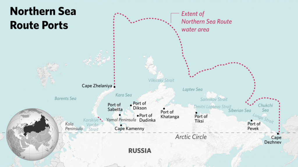 Northern Sea Route Ports Map