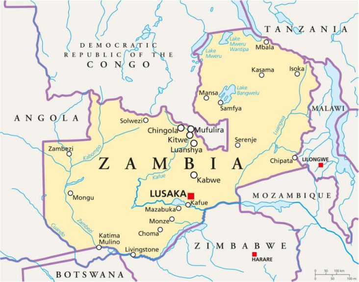 Zambia map