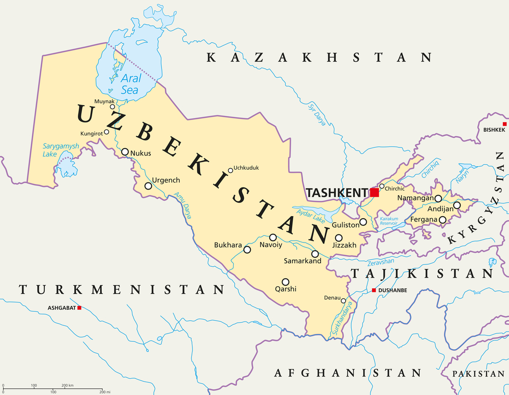 Map of Uzbekistan