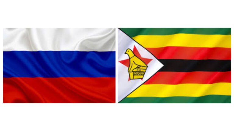 Russia and Zimbabwe Flag