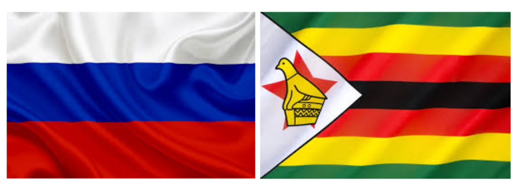 Russia and Zimbabwe Flag