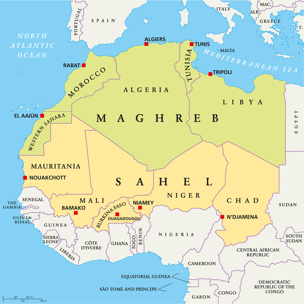 Map of Maghreb