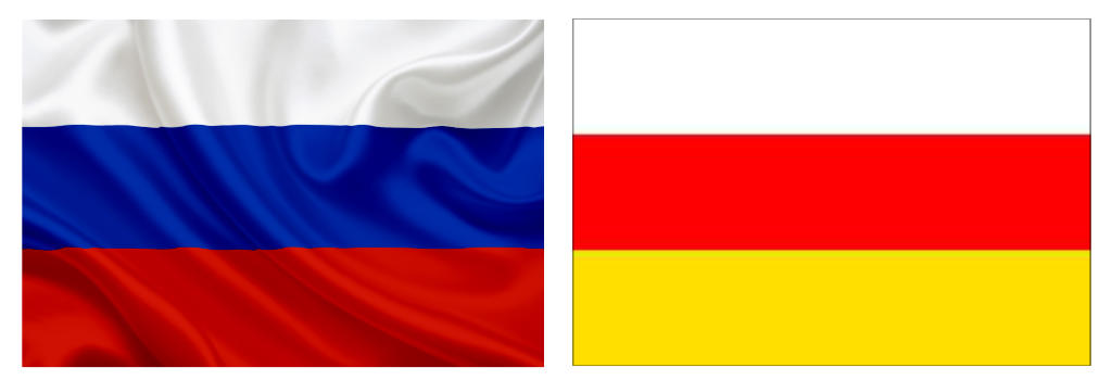 Ossetia and Russia Flag