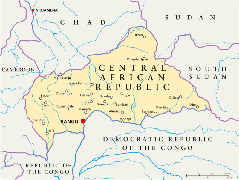 Central Africa Republic Map