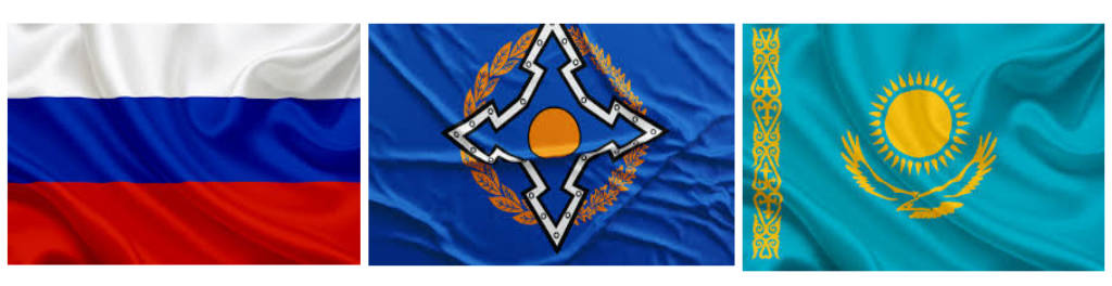 Russia CSTO and Kazakh Flag