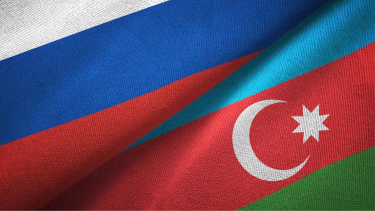 Russia Azerbaijan Flags