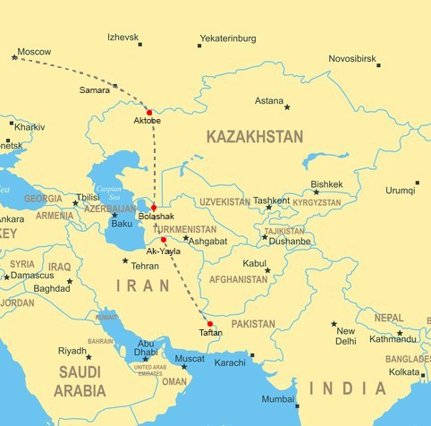 Russia Pakistan Map