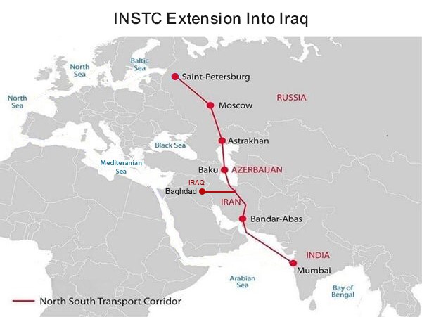 INSTC Iraq Map