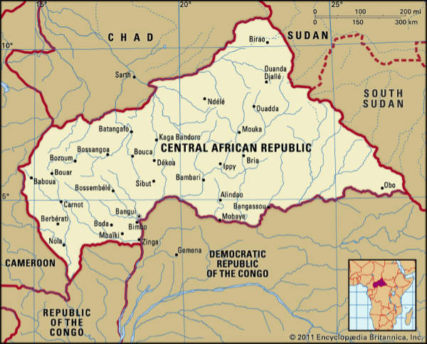 Central Africa Republic Map