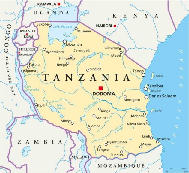 Tanzania map