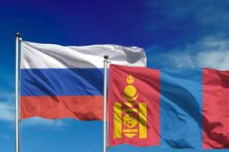 Russia Mongolia Flags